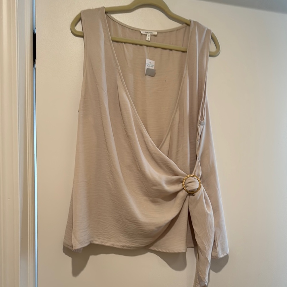 Elegant Cream Sleeveless Top